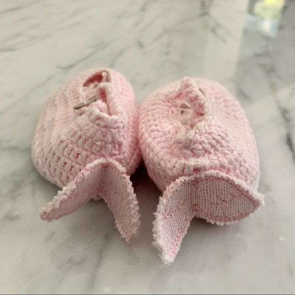 Mud Pie Hand Knit Crocheted Booties 0-6 Months - Picture 2 of 5